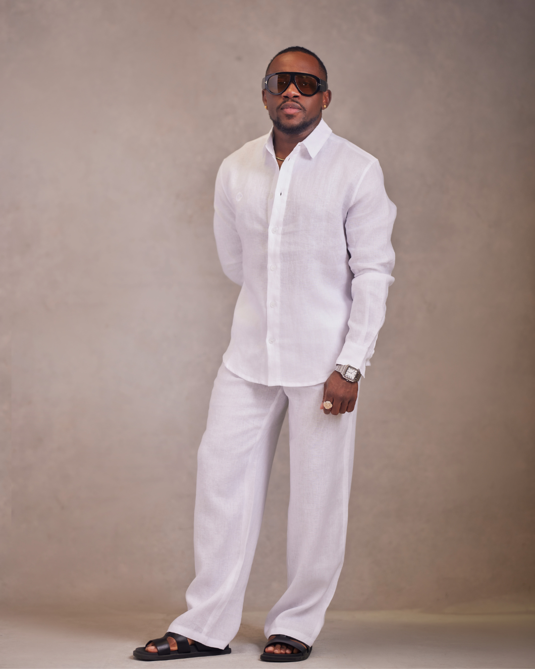 White LINEN SET 2XL