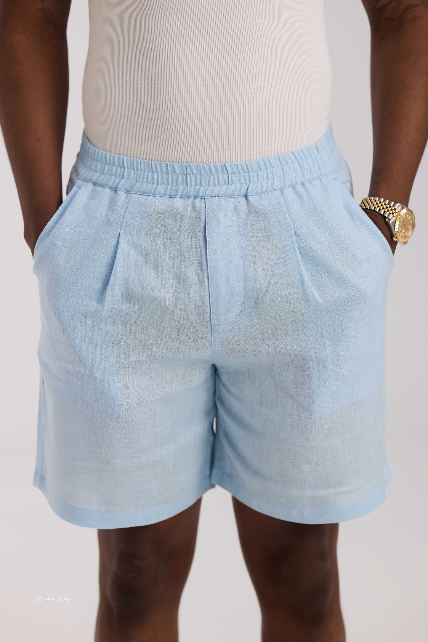 Sky blue Linen Short