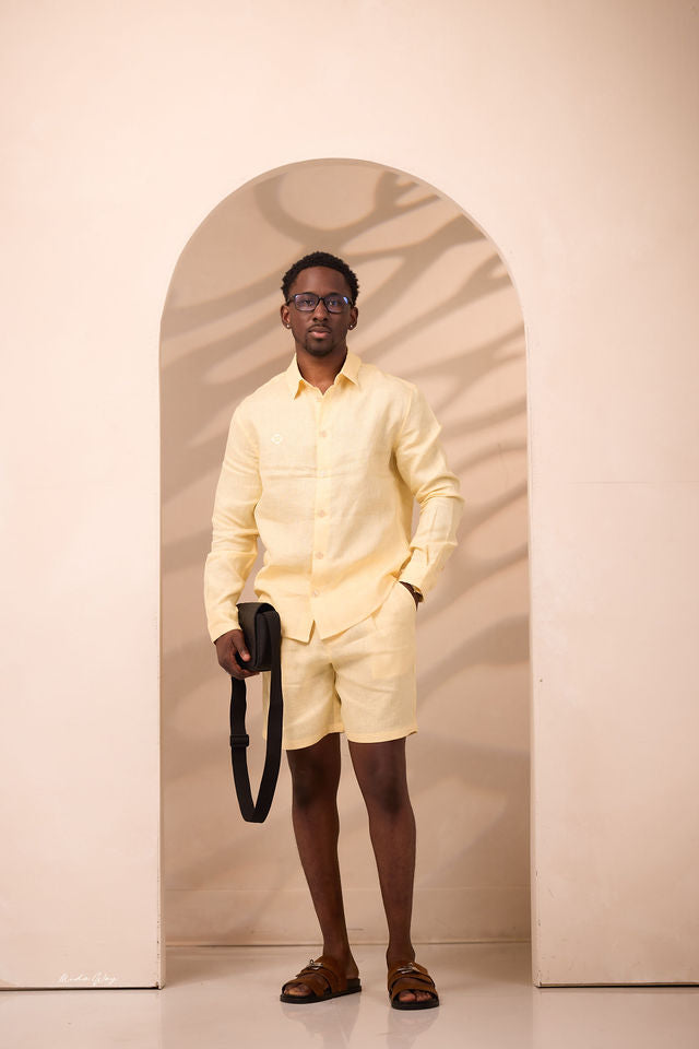 Butter Yellow Linen Set