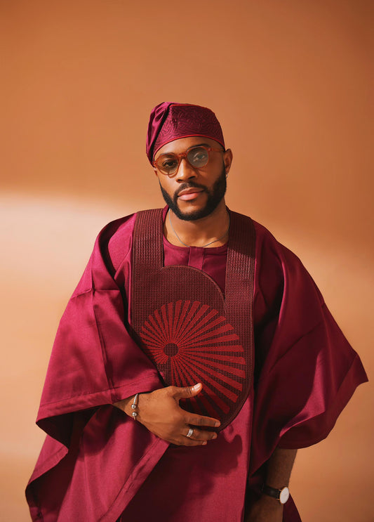 David Scott - Royal Maroon Prestige Agbada