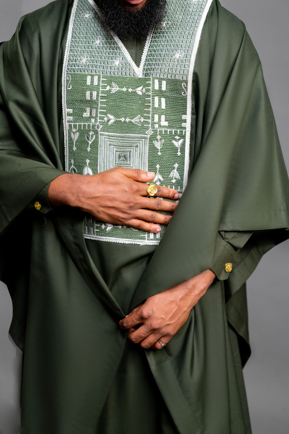 Green Palisade Jacquard Agbada