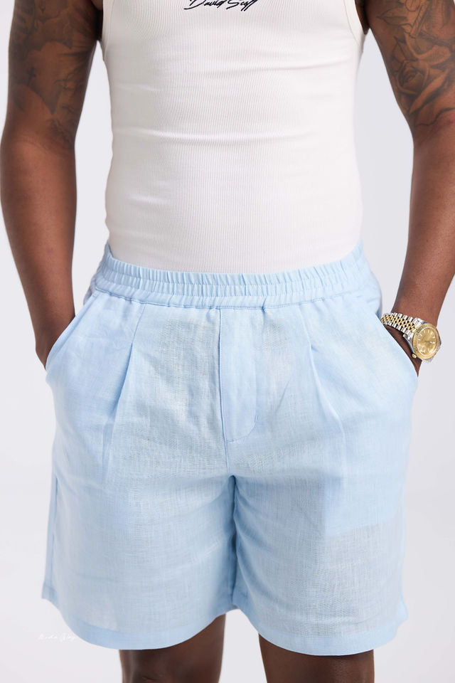 Sky blue Linen Short