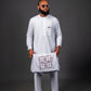 White Jacquard Detailed Agbada David Scott