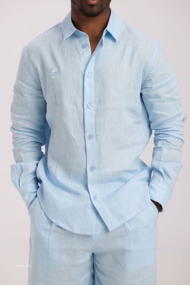 Sky blue Linen Set