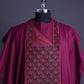 Red and Black Embroidered Agbada David Scott