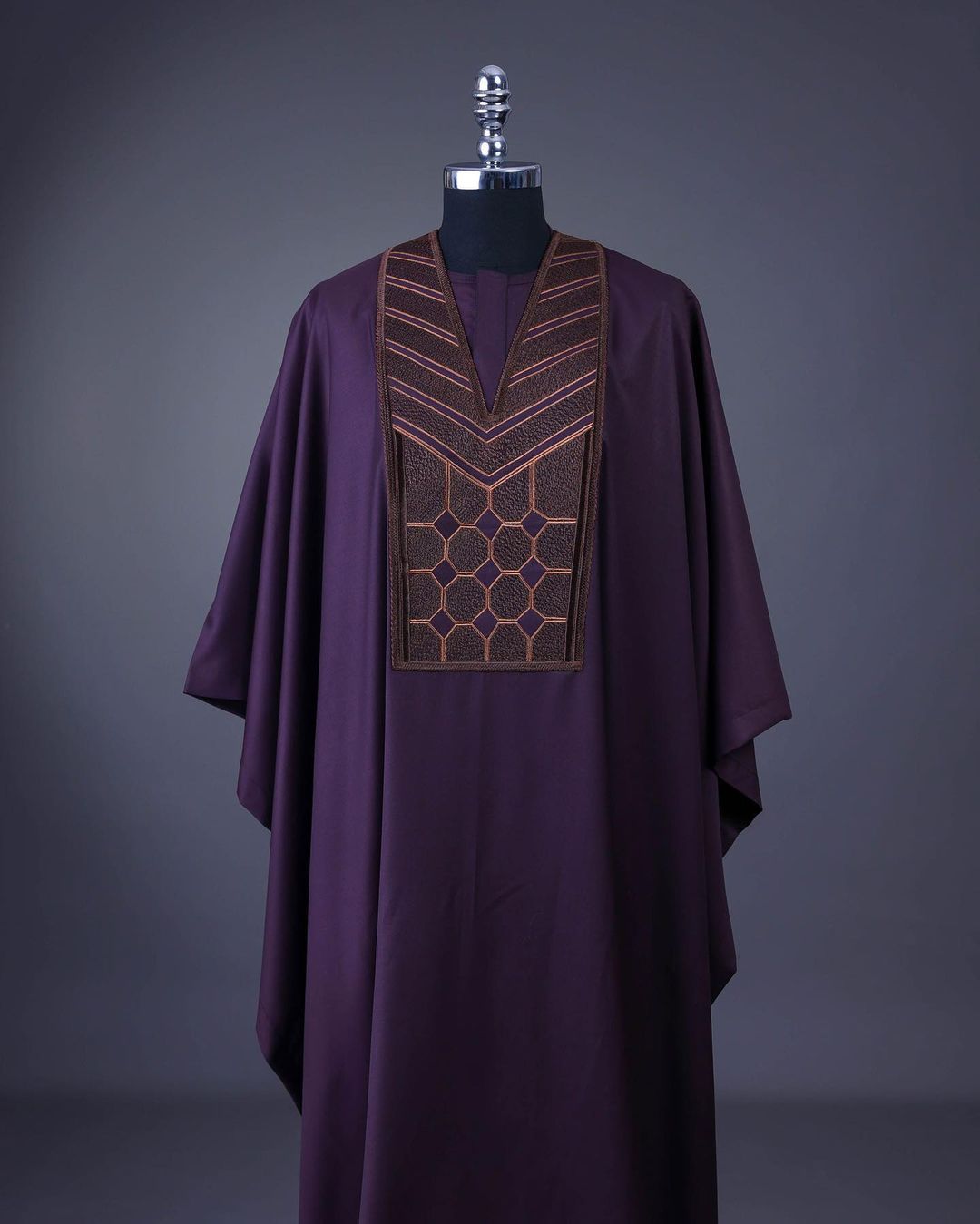 Purple Octagon Detailed Agbada David Scott