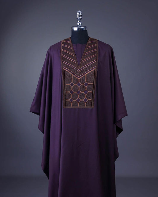 Purple Octagon Detailed Agbada David Scott