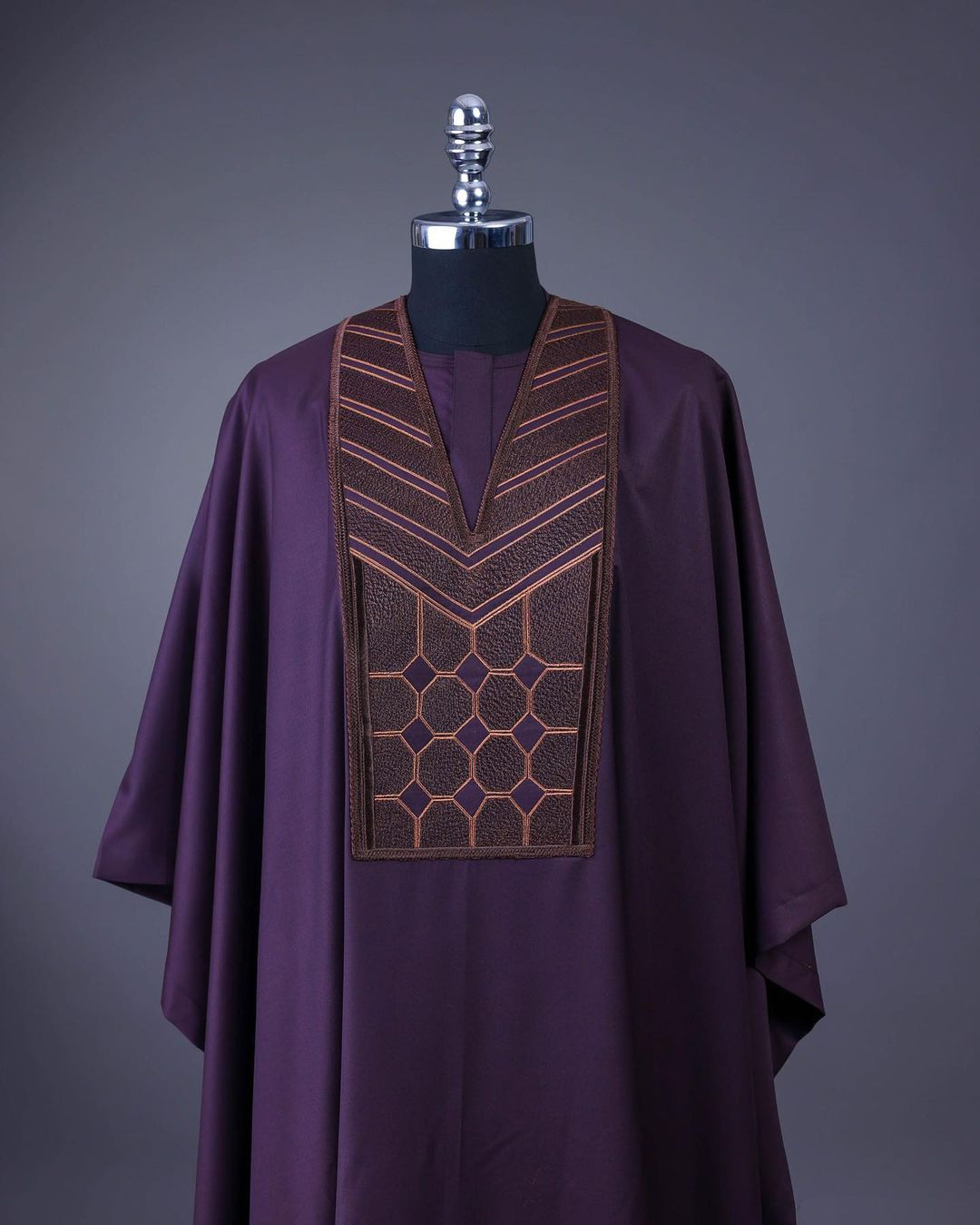 Purple Octagon Detailed Agbada David Scott