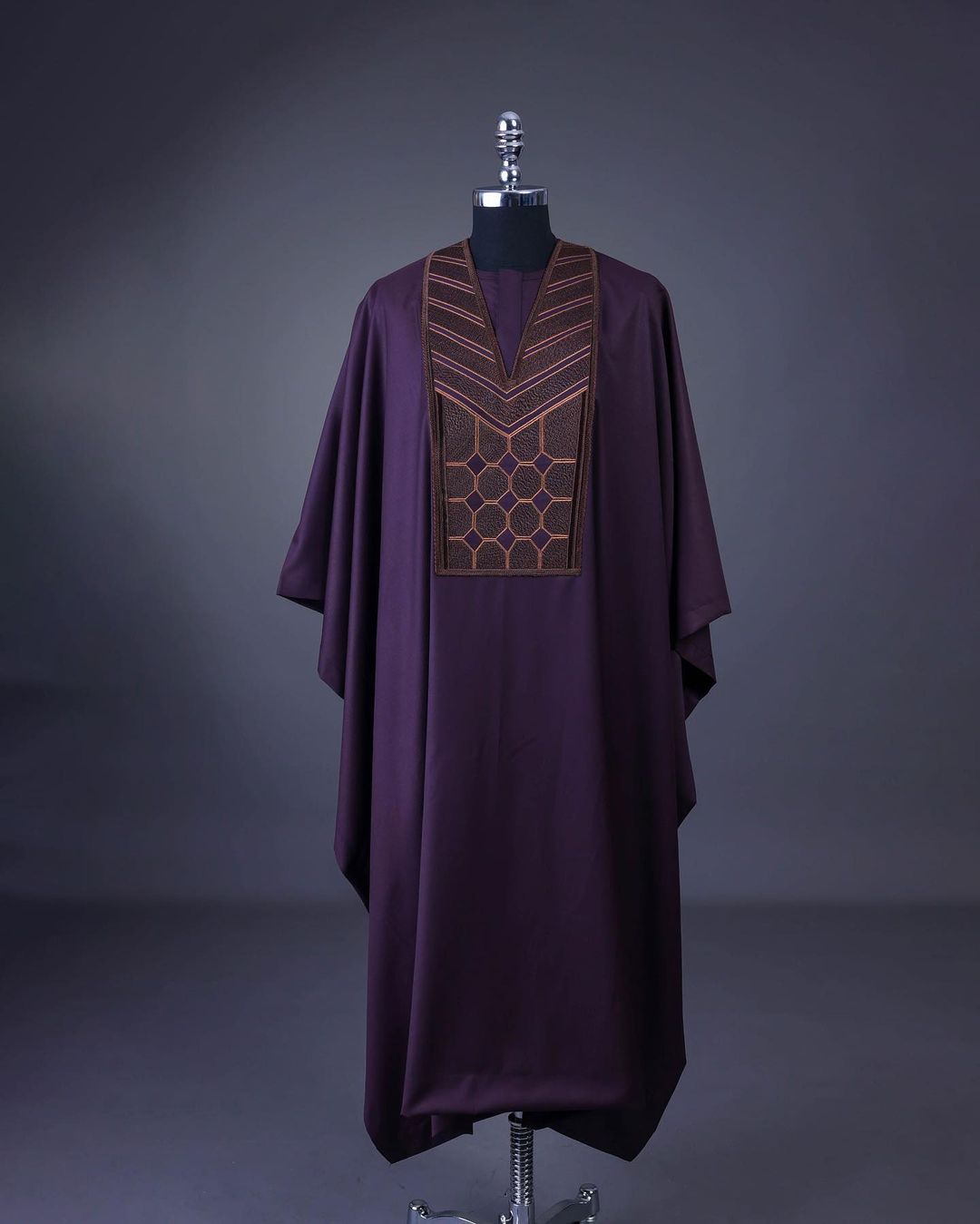 Purple Octagon Detailed Agbada David Scott