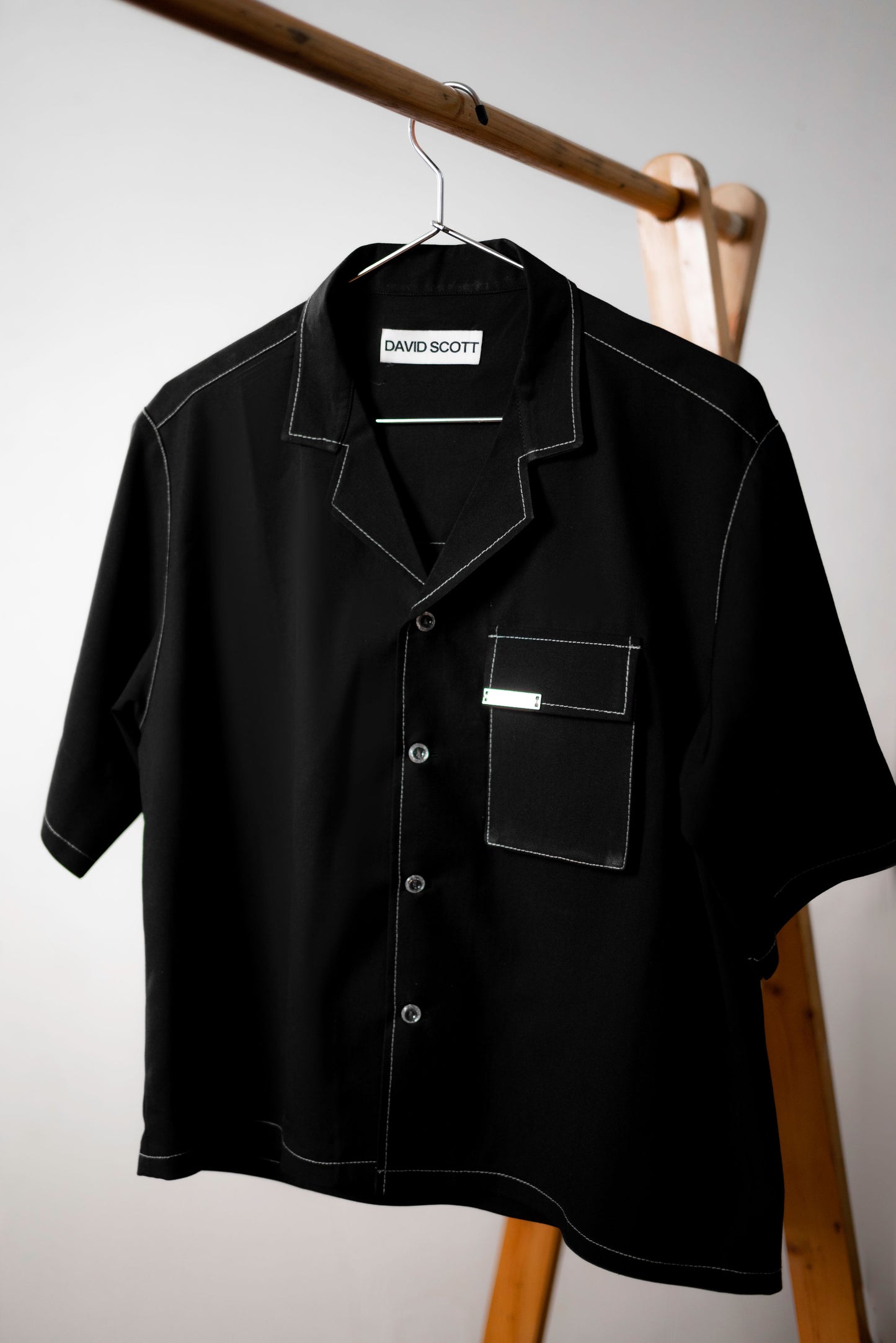 Black David Scott Utility Crop Shirt Set Kaftan by DavidScott