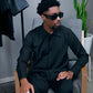 BLACK MINIMAL CASHMERE JACKET David Scott