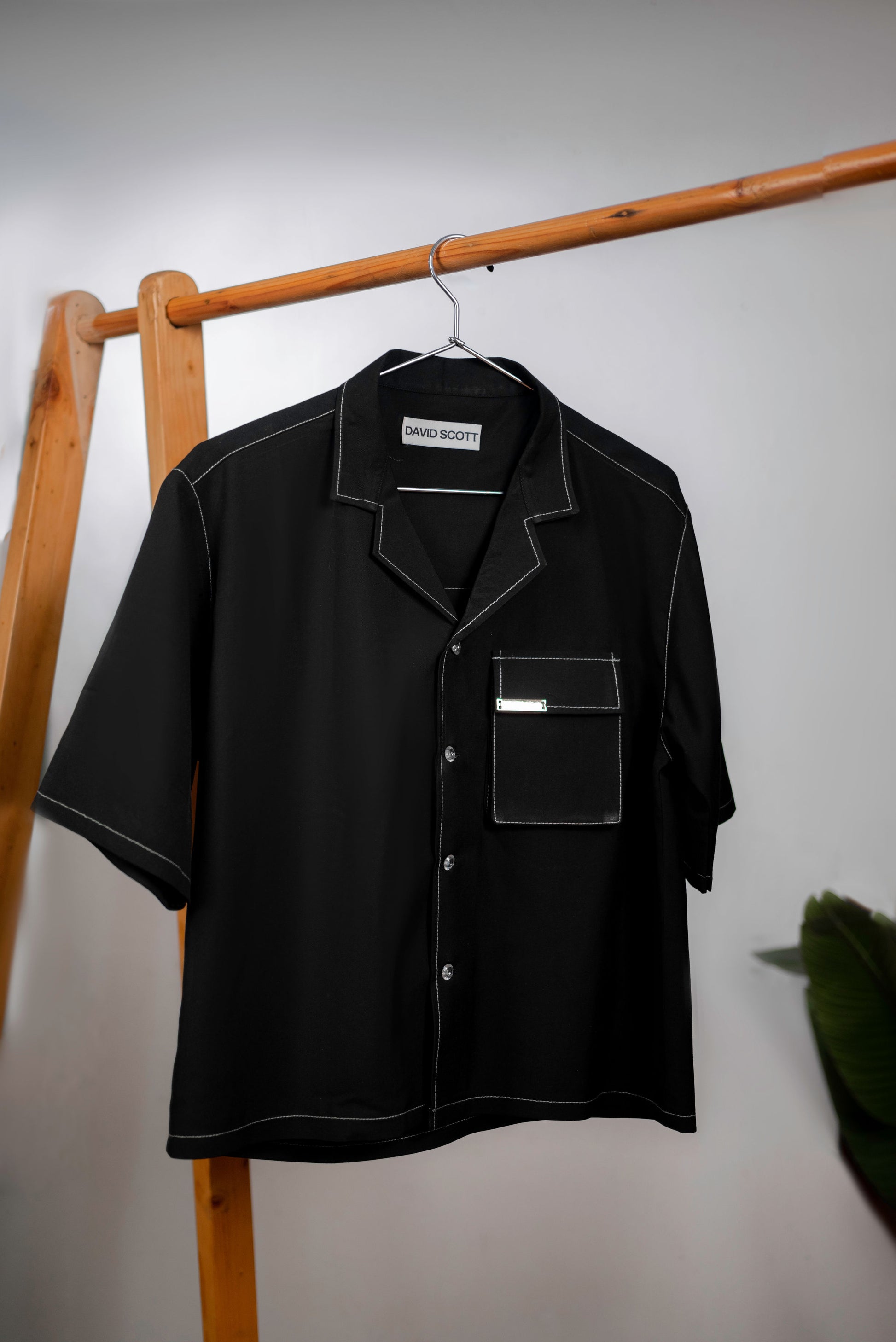 Black David Scott Utility Crop Shirt Set Kaftan by DavidScott