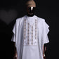 White Interwoven embroidery with Stone detail David Scott