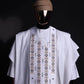 White Interwoven embroidery with Stone detail David Scott