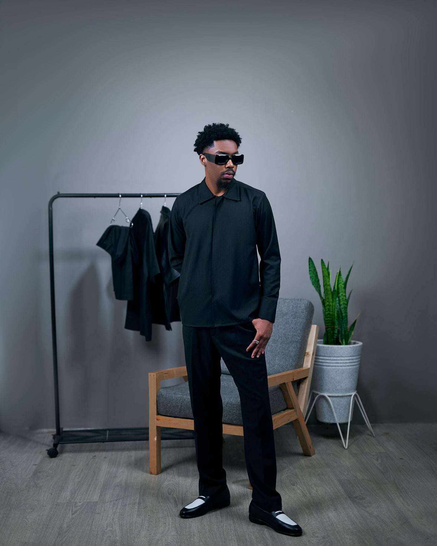 BLACK MINIMAL CASHMERE JACKET David Scott