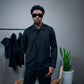 BLACK MINIMAL CASHMERE JACKET David Scott