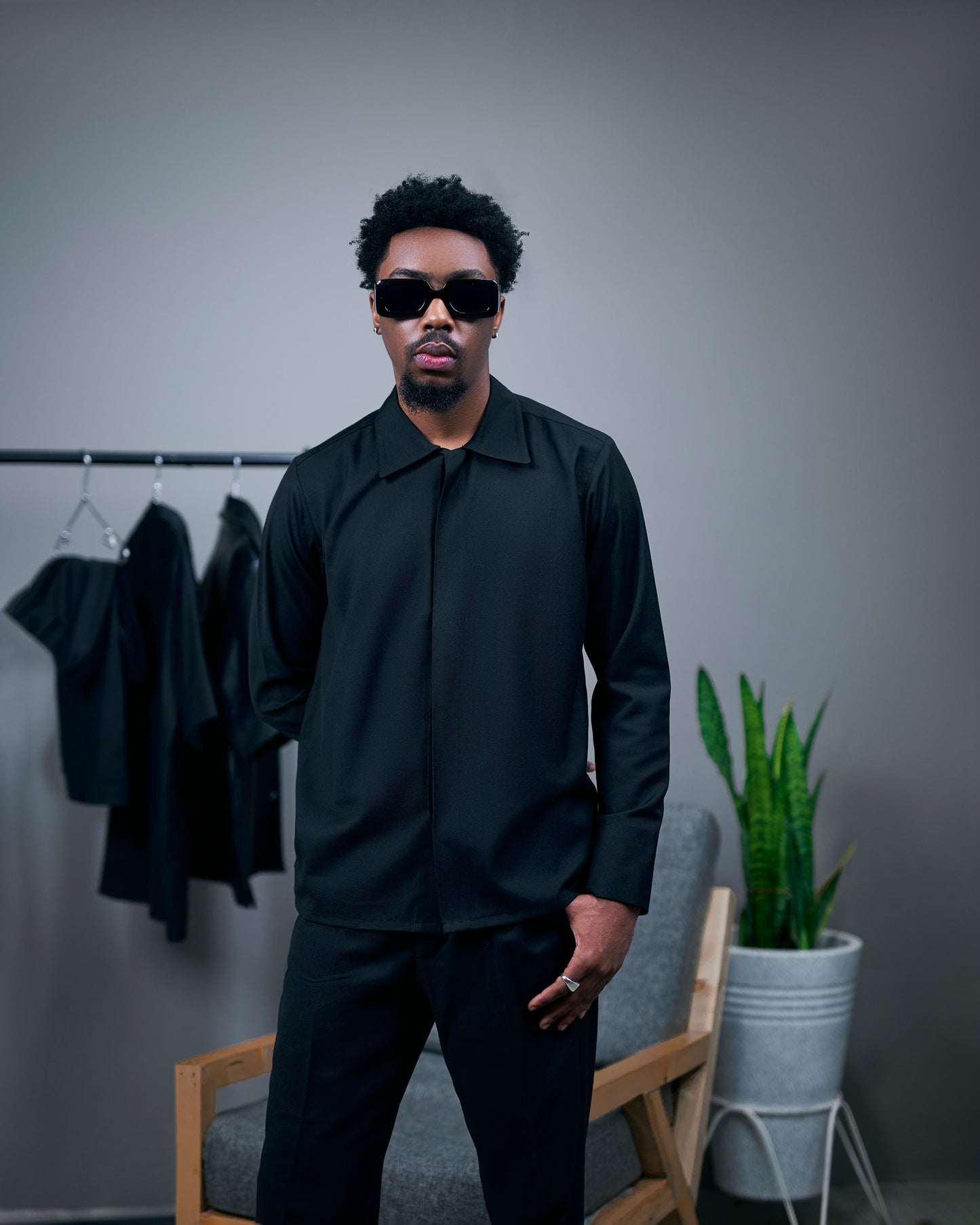 BLACK MINIMAL CASHMERE JACKET David Scott