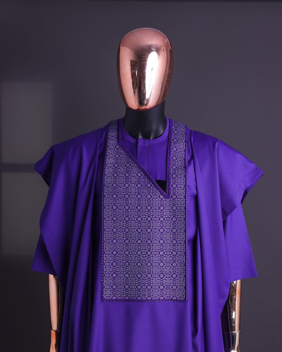 Purple Dotted Agbada David Scott