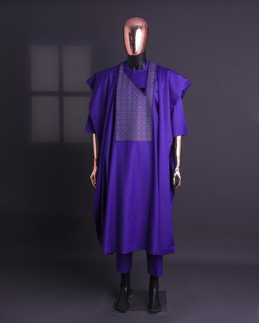 Purple Dotted Agbada David Scott