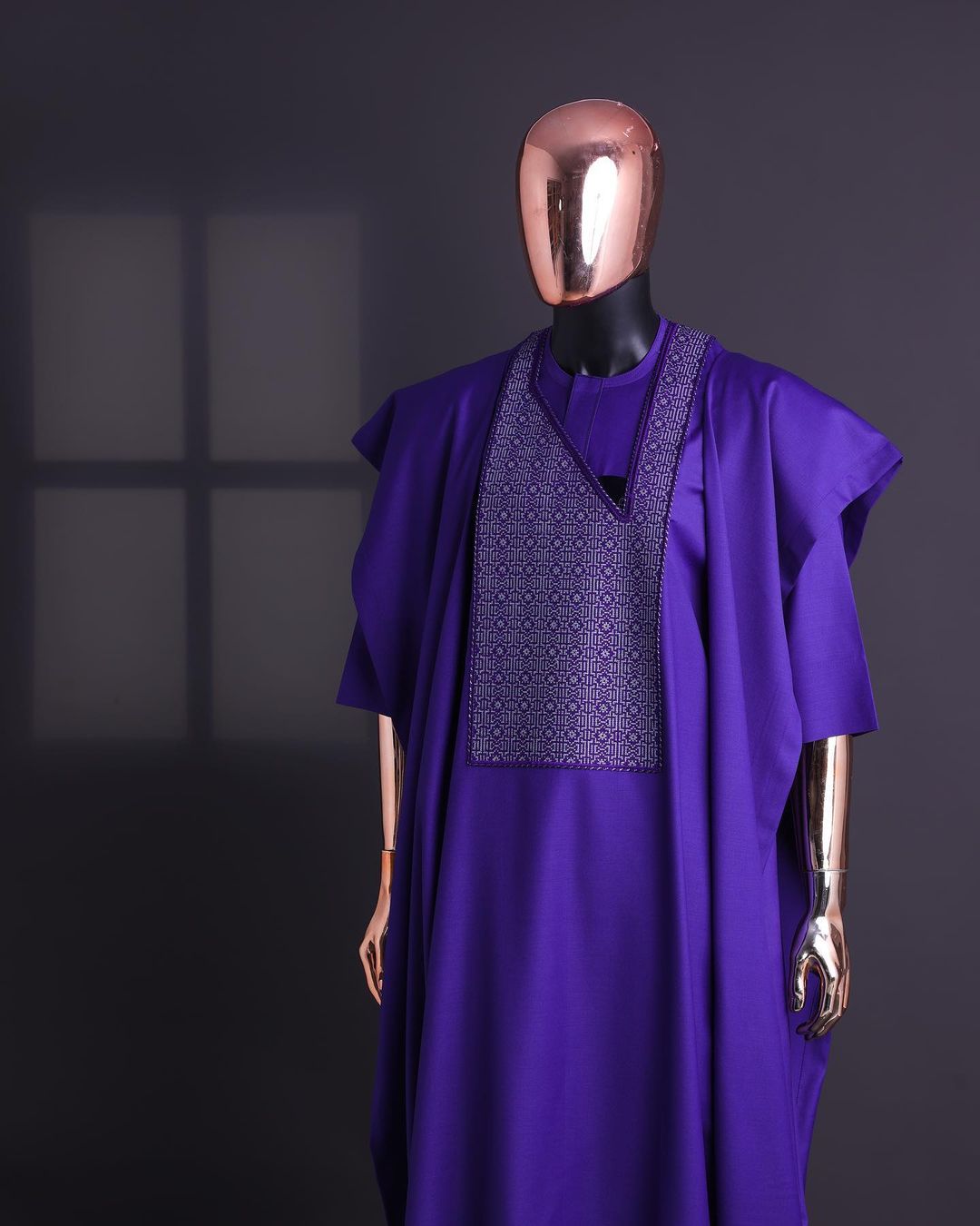 Purple Dotted Agbada David Scott