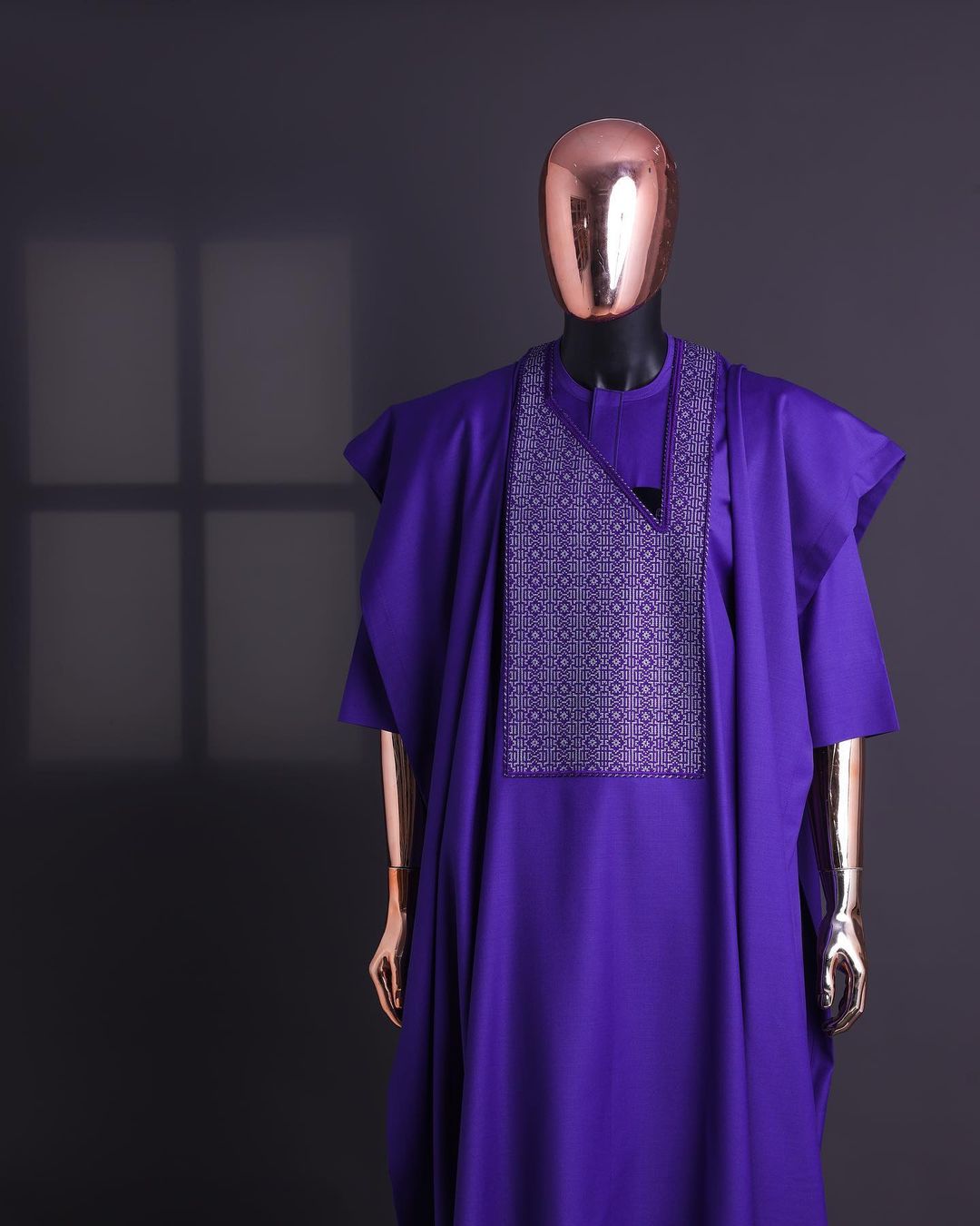 Purple Dotted Agbada David Scott