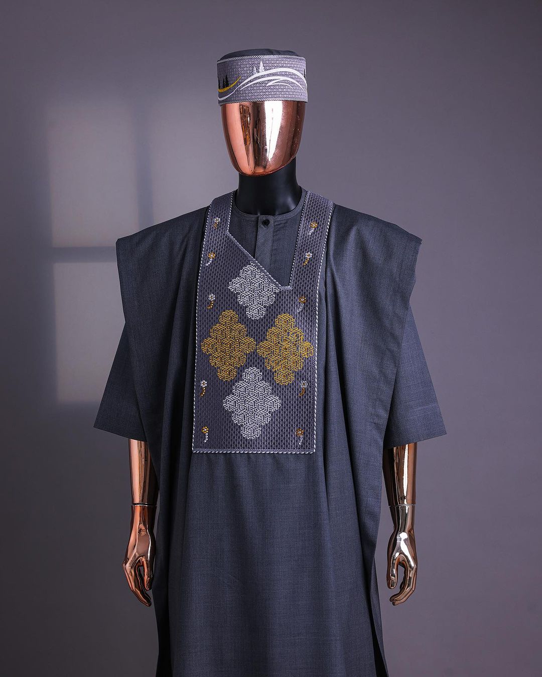 Grey Squared Detailed Agbada David Scott