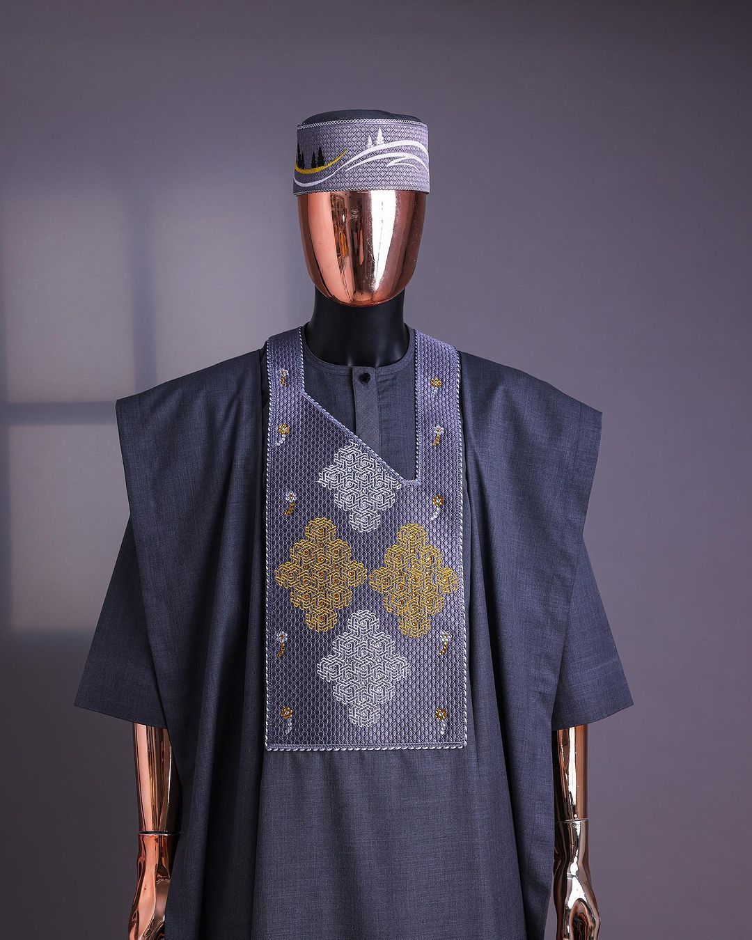 Grey Squared Detailed Agbada David Scott