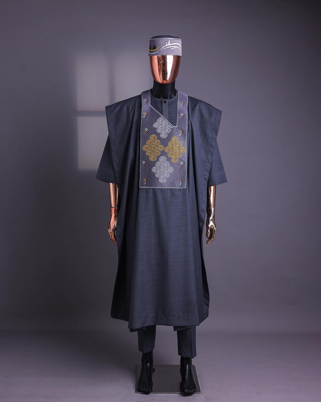 Grey Squared Detailed Agbada David Scott