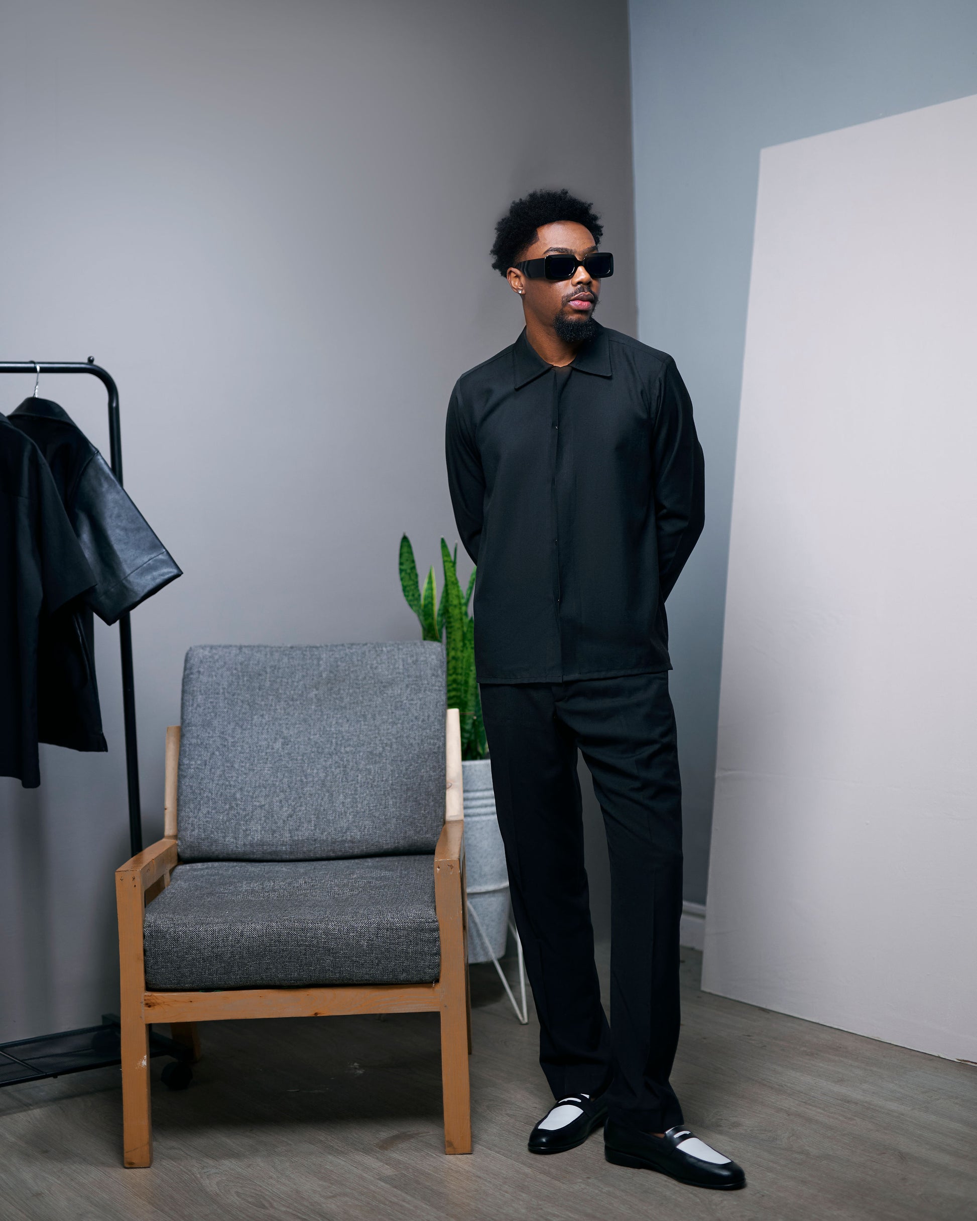 BLACK MINIMAL CASHMERE JACKET David Scott