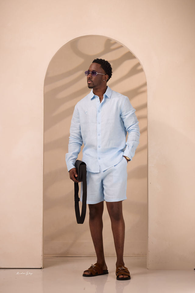 Sky blue Linen Set