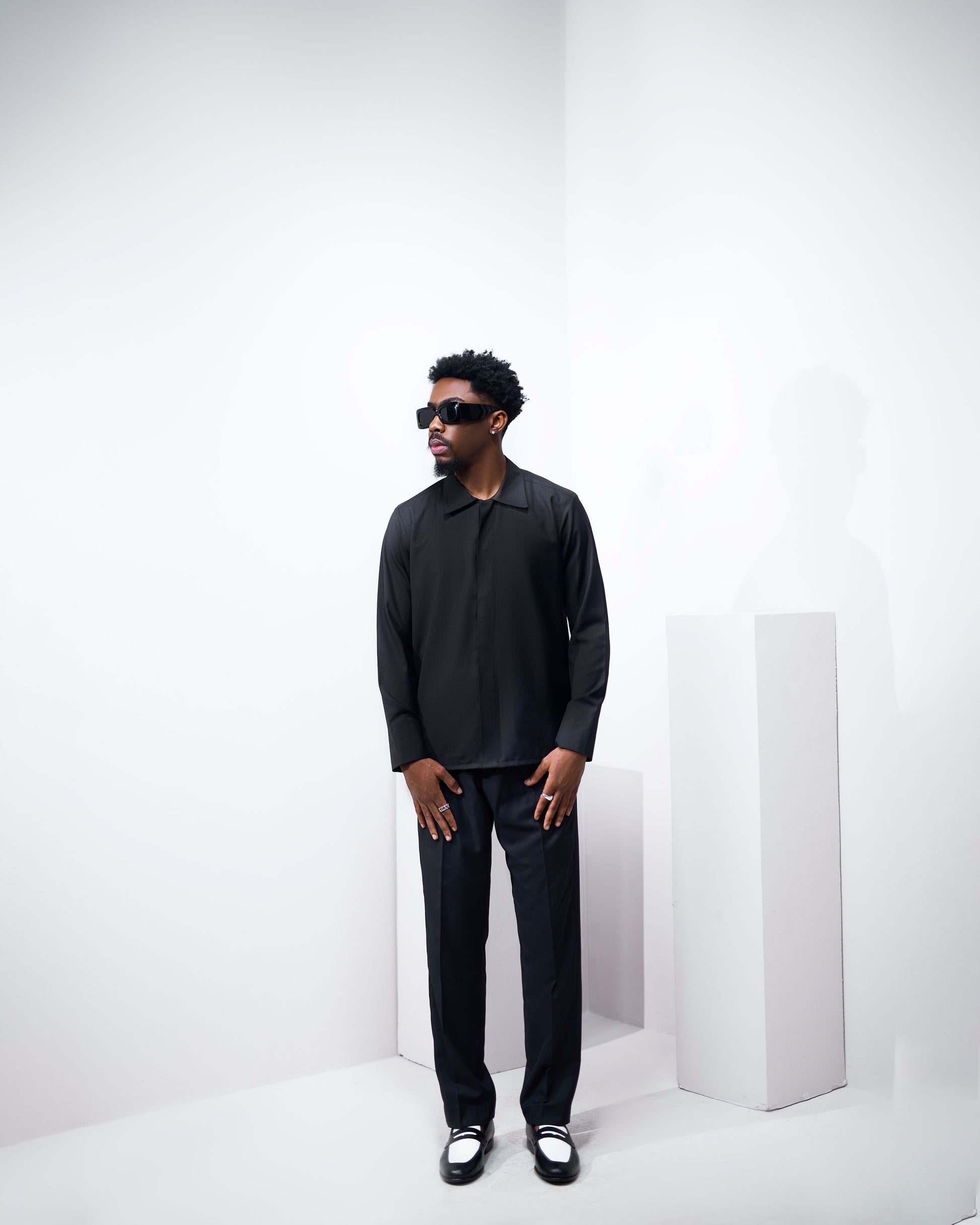 BLACK MINIMAL CASHMERE JACKET David Scott