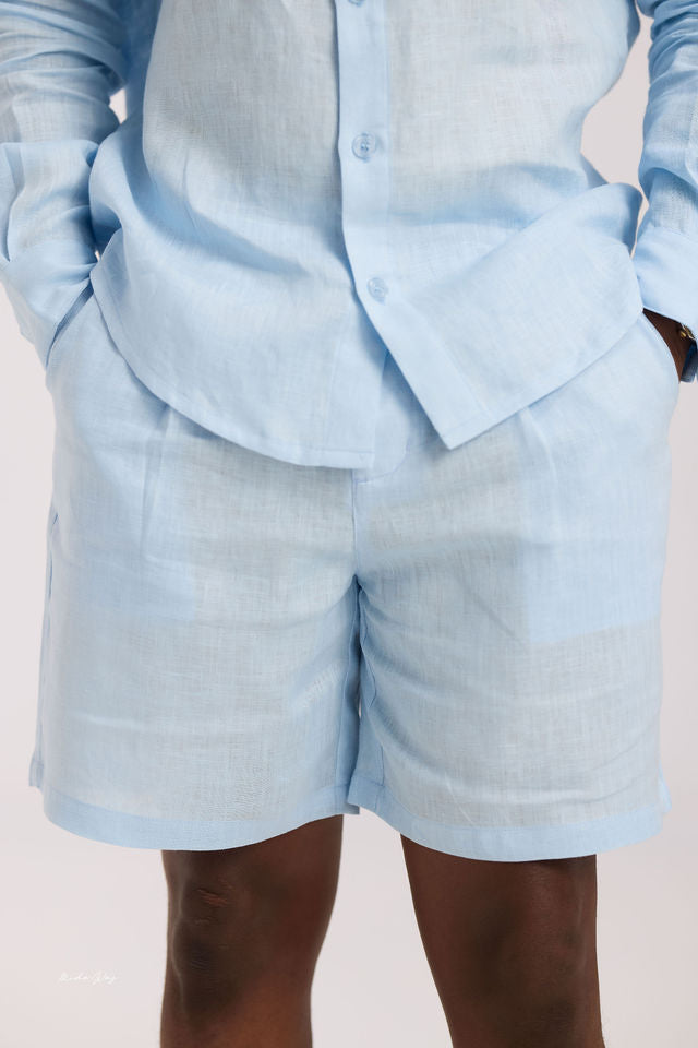 Sky blue Linen Short