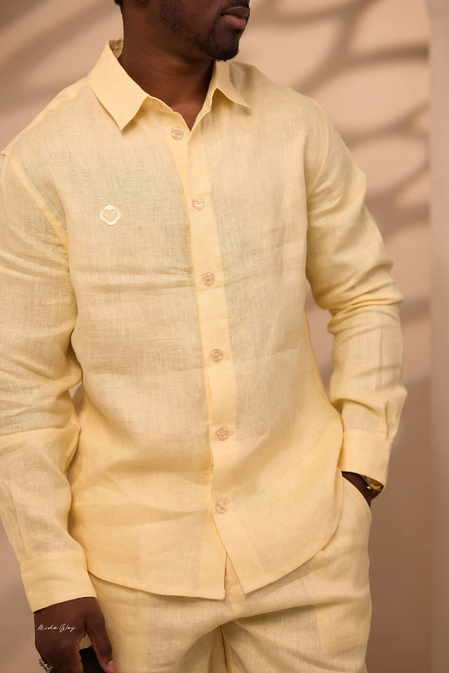 Butter Yellow Linen Set