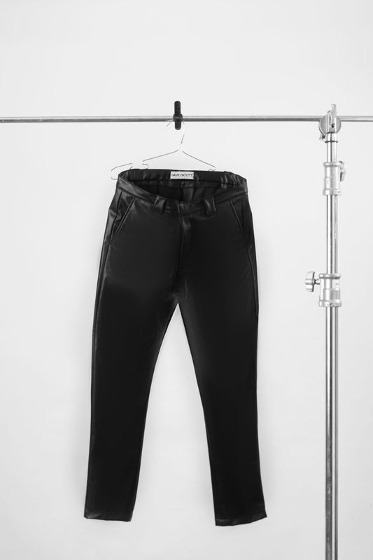 BLACK LEATHER WORK PANTS