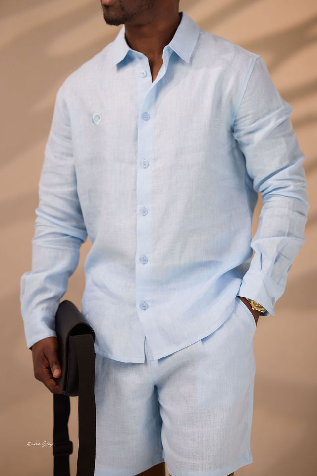 Sky blue Linen Set