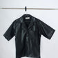 BLACK LEATHER CAMP SHIRT David Scott