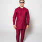 Red Kaftan with ruffle flap David Scott