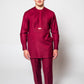 Red Kaftan with ruffle flap David Scott