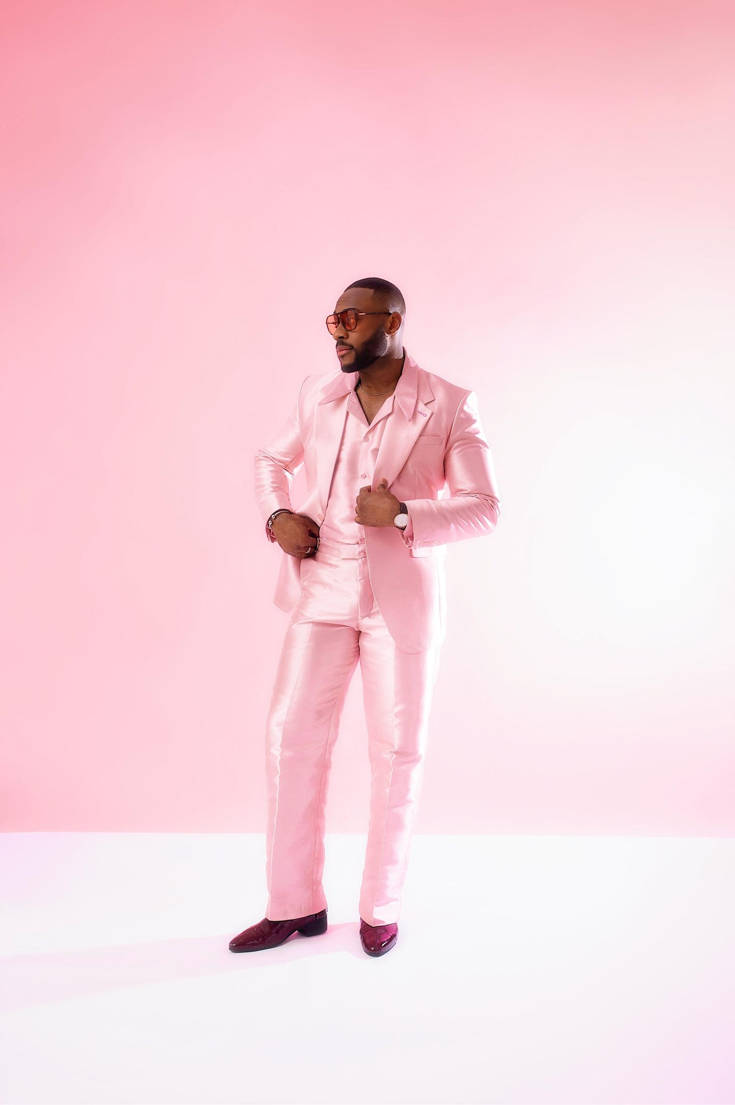 The Rosé Royale Silk Suit