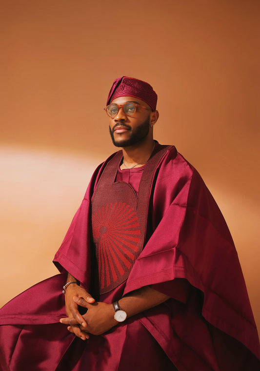 Royal Maroon Prestige Agbada