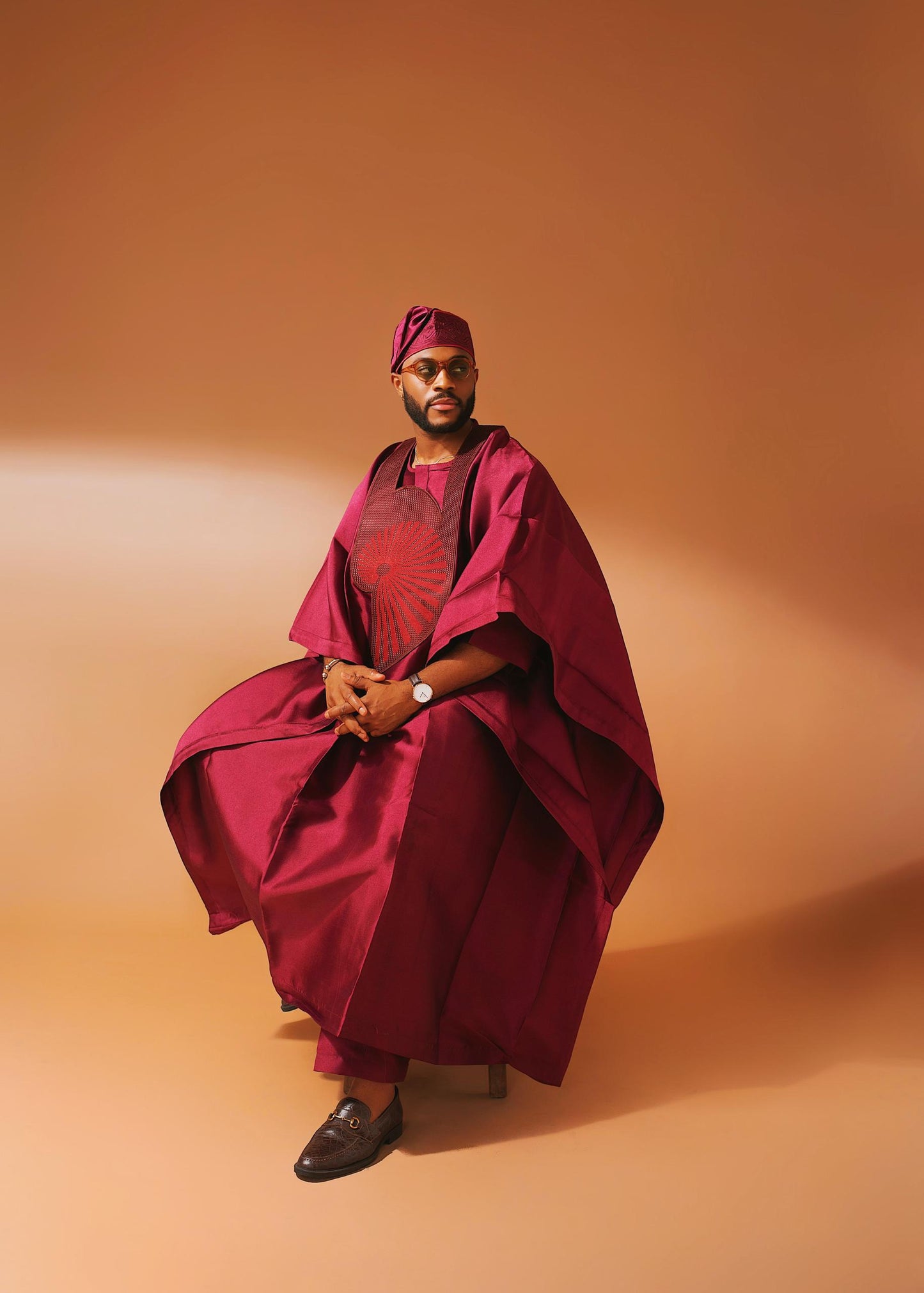 Royal Maroon Prestige Agbada
