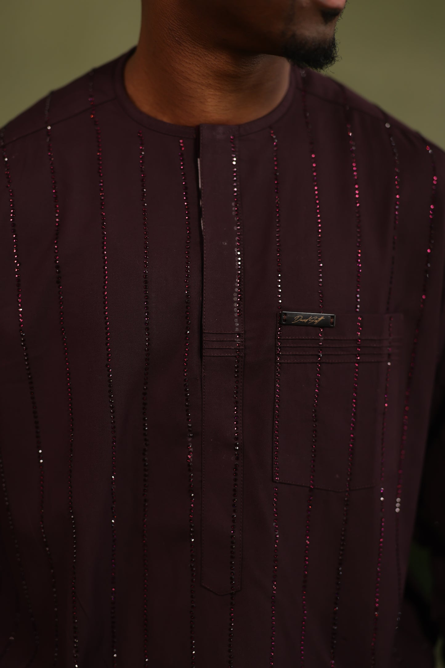 Brown Stoned Kaftan