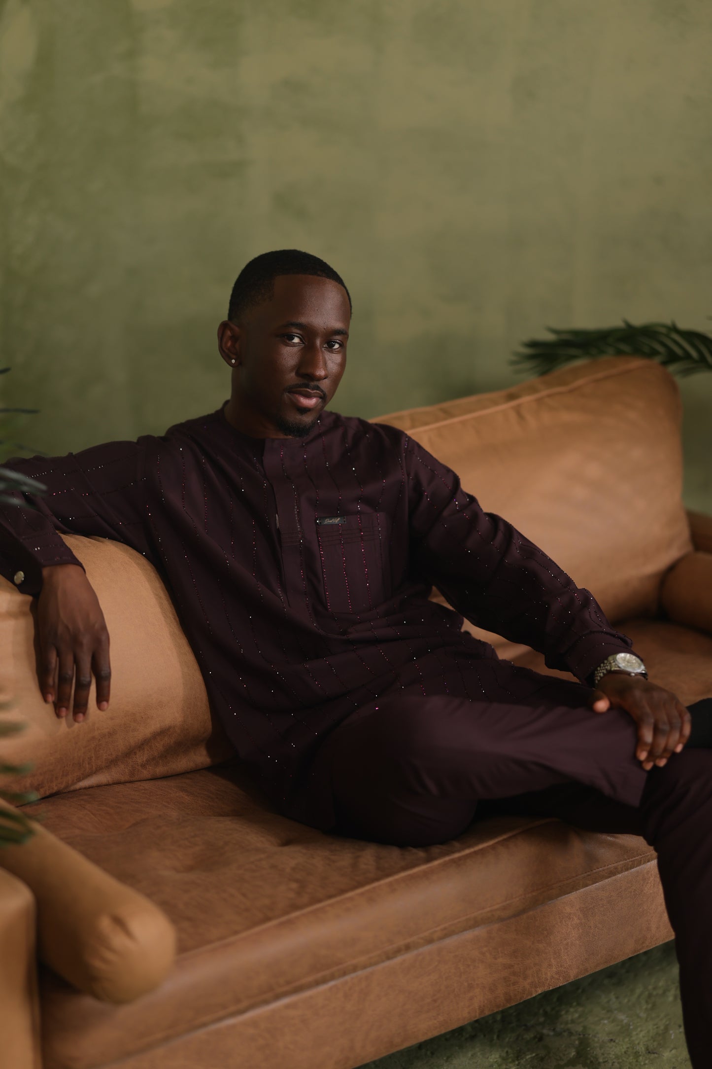 Brown Stoned Kaftan