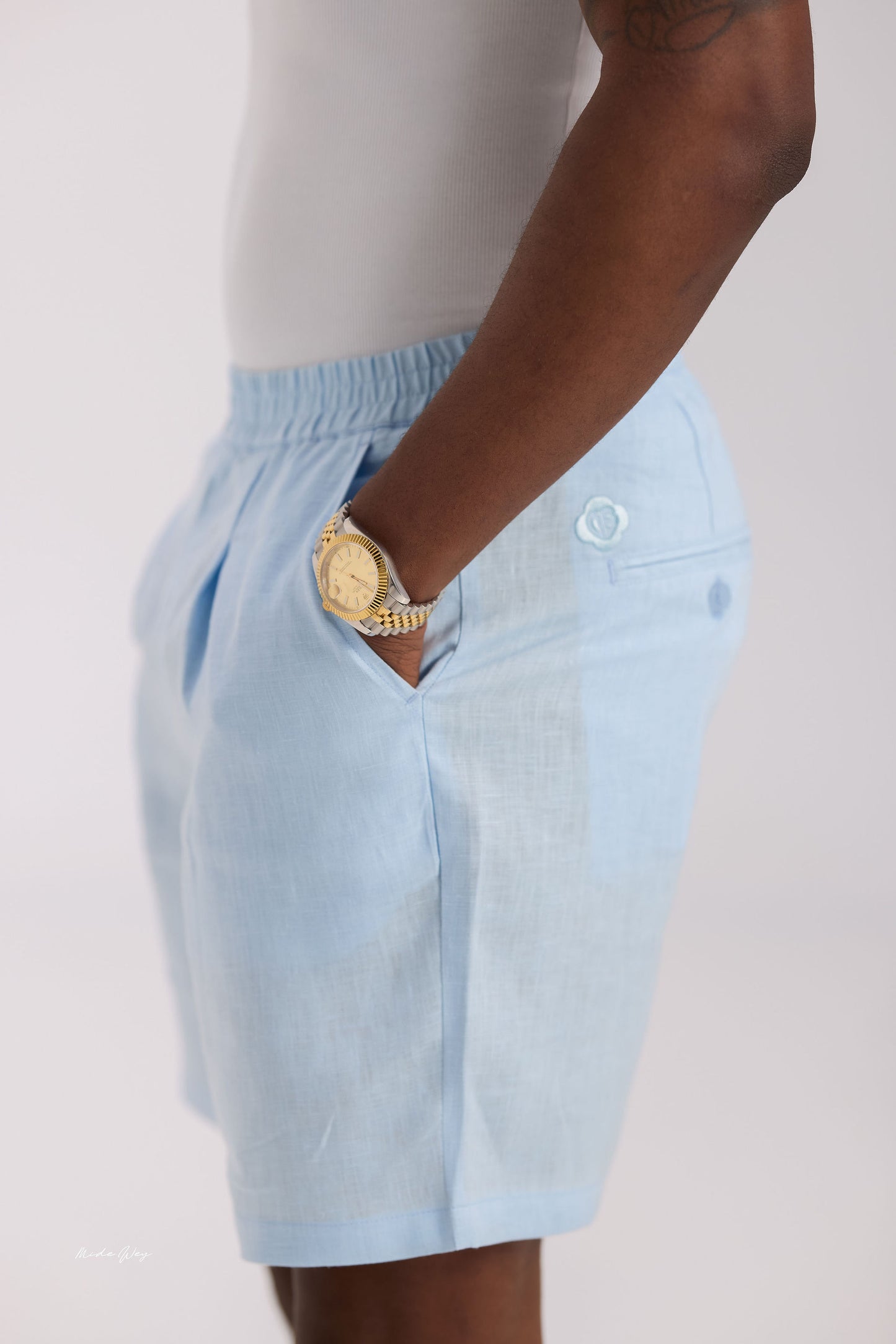 Sky blue Linen Short
