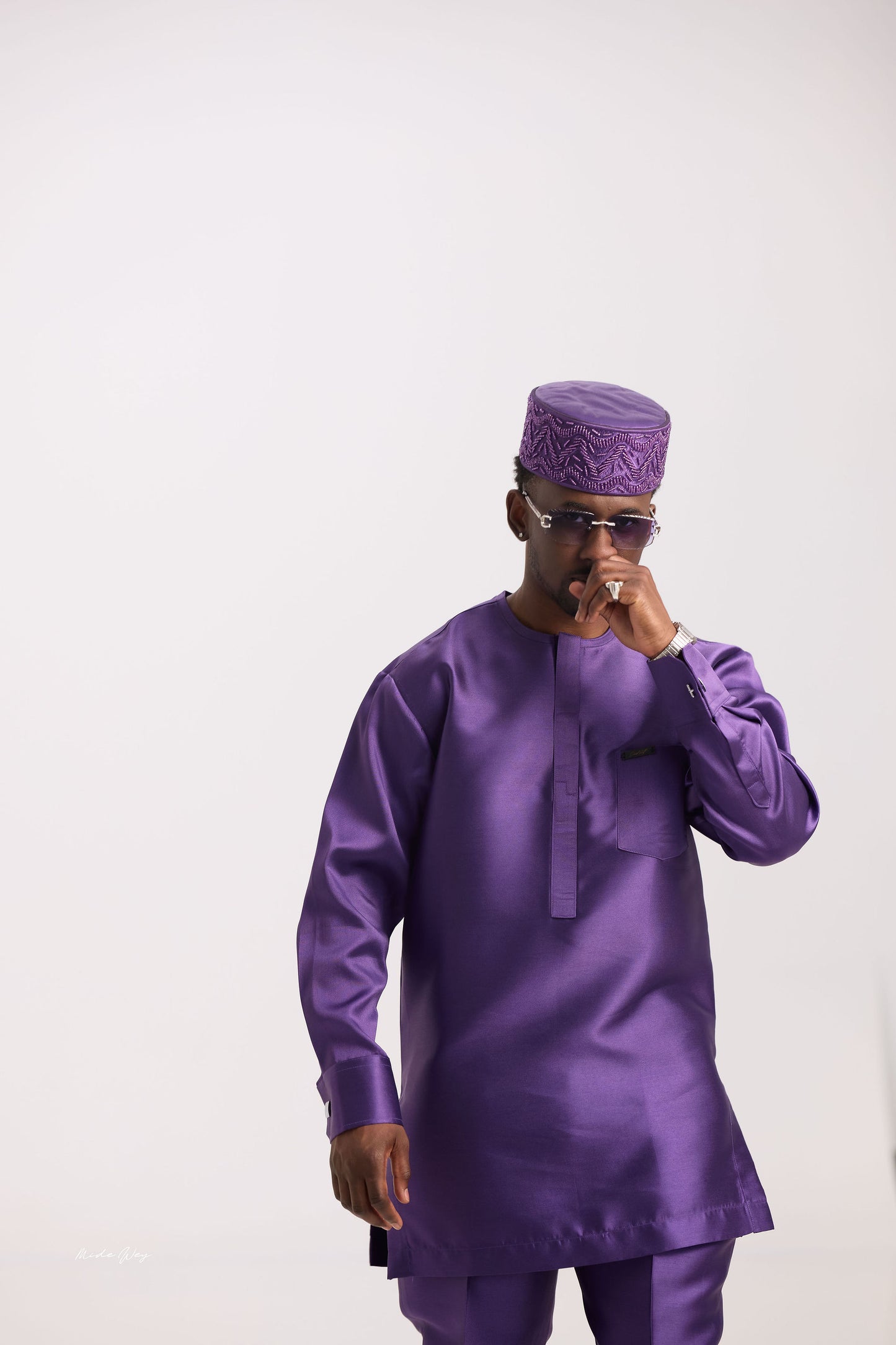 Purple Amani Signature Agbada