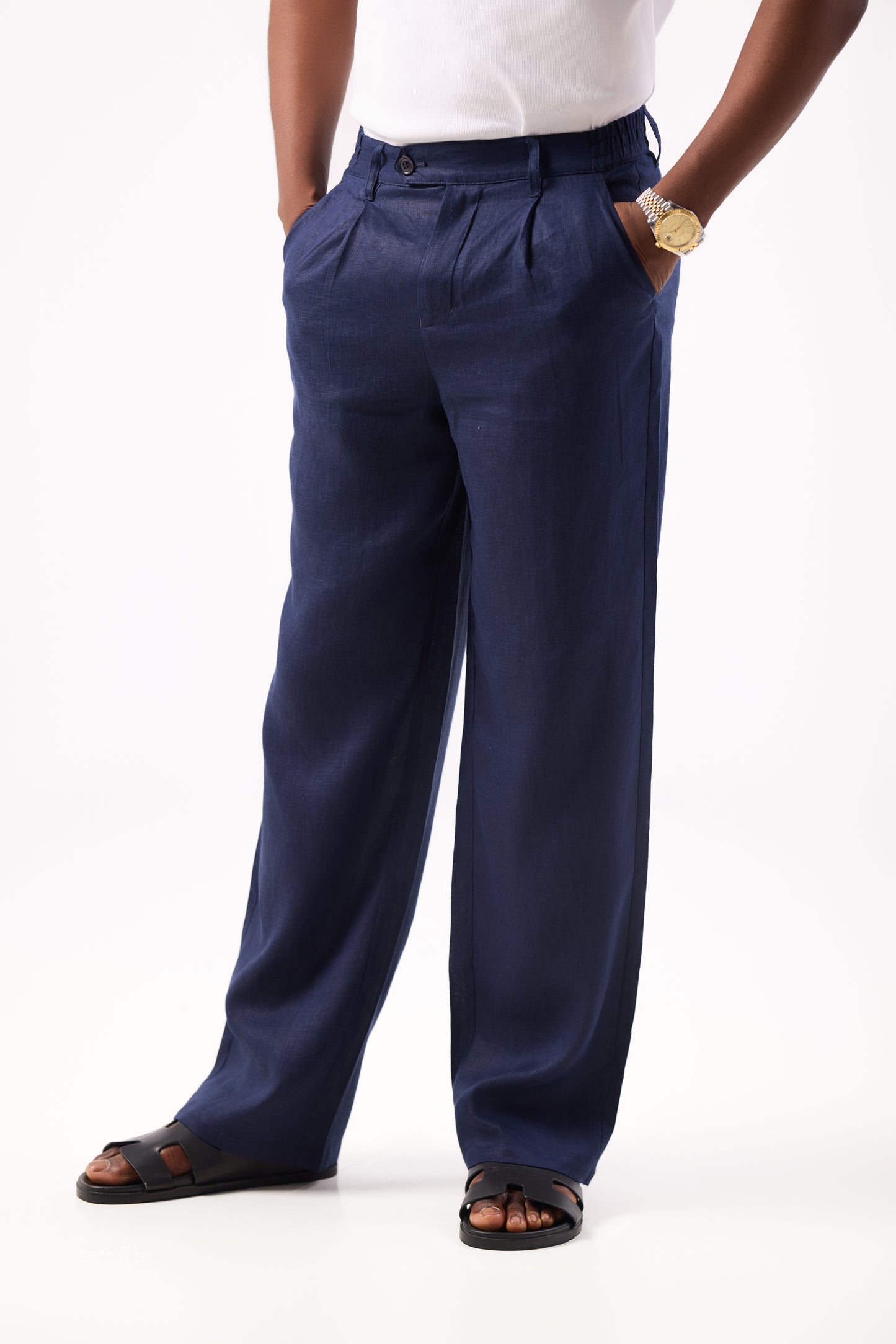 Navy Blue Linen Pants
