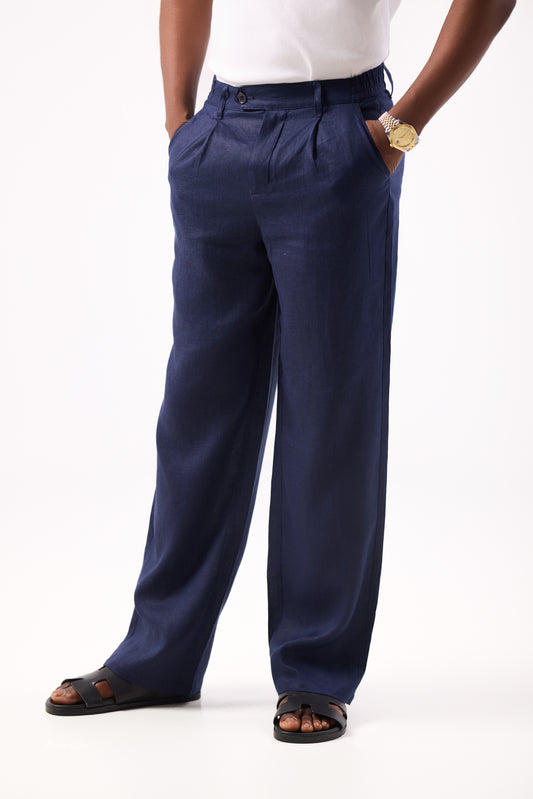Navy Blue Linen Pants