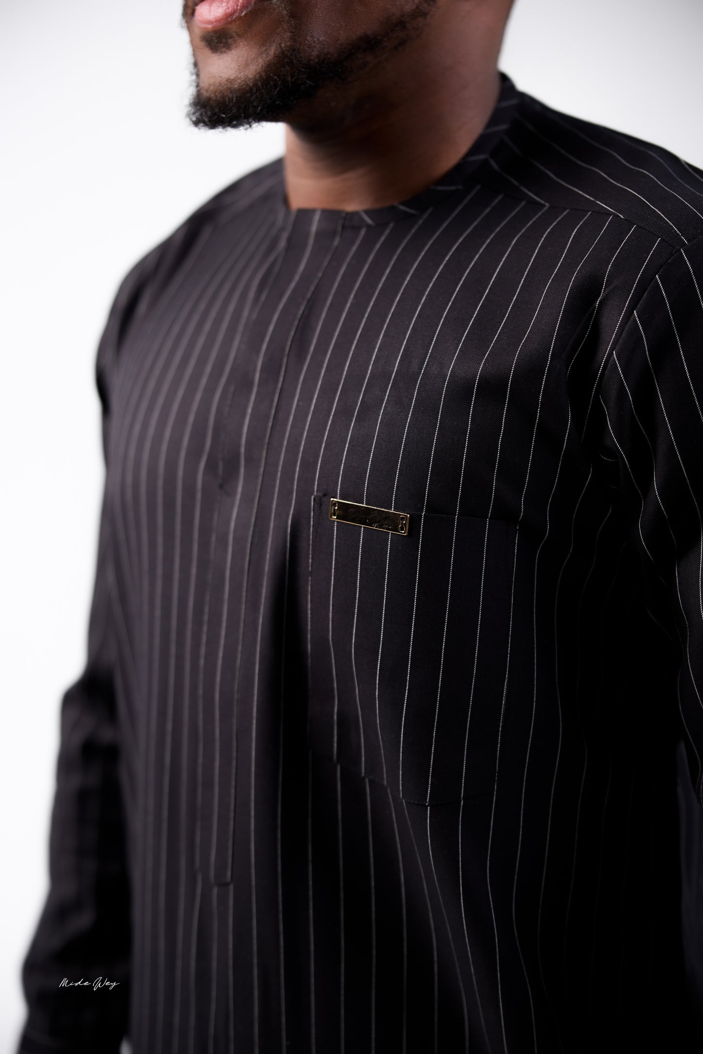 Black Pinstripe Kaftan