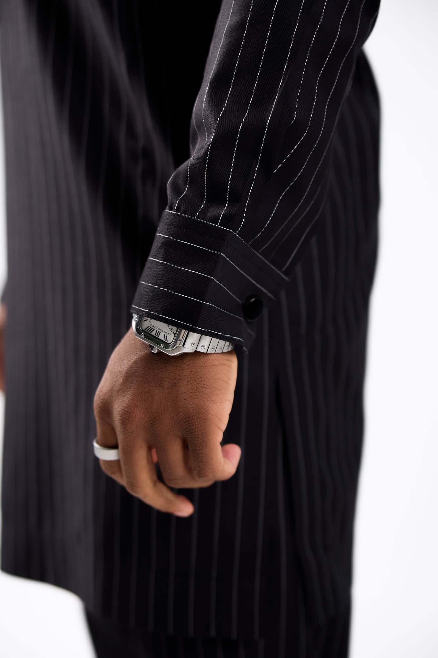 Black Pinstripe Kaftan