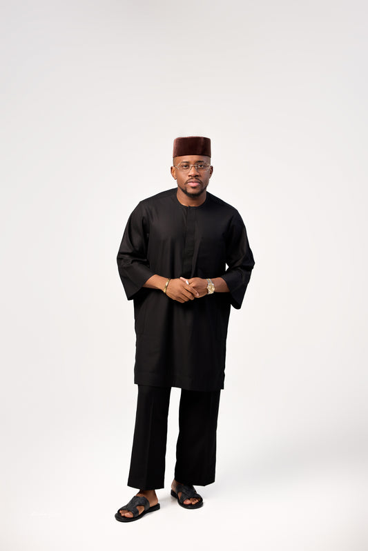 Midnight Black 3/4 Sleeve Kaftan